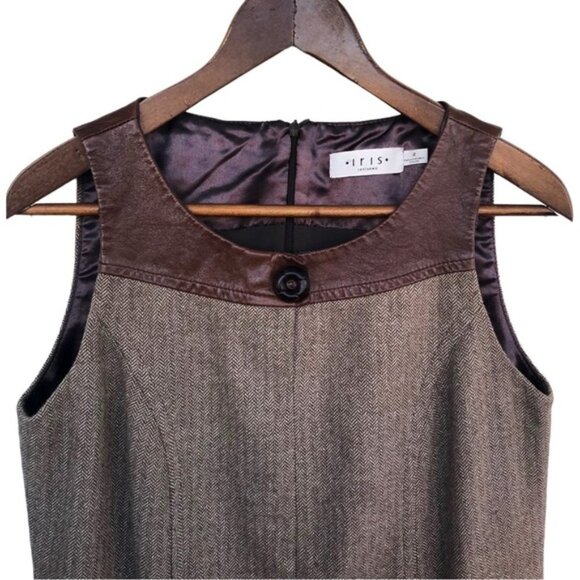 Iris Setlawke Sleeveless Shift Dress Size 2 Brown Neutral - Picture 3 of 11